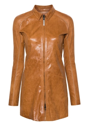 Isaac Sellam Experience exposed-seam leather jacket - Brown