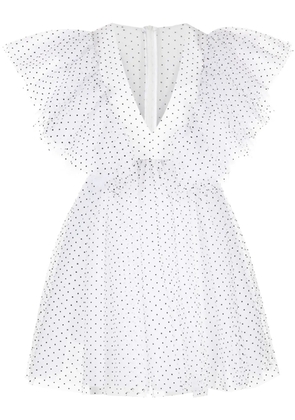 Macgraw Tabetha micro-dot print flared dress - White