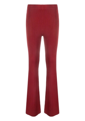 Patrizia Pepe ribbed bootcut trousers - Red