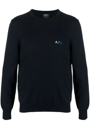 A.P.C. embroidered logo sweatshirt - Blue