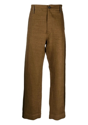 Ziggy Chen side-stripe straight-leg trousers - Green