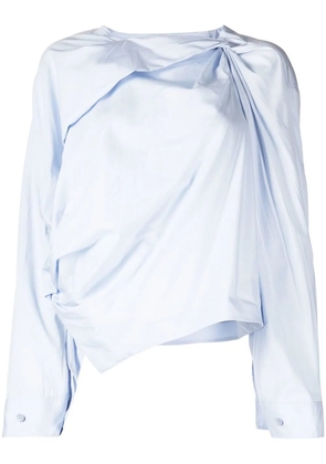 JNBY asymmetrical draped long-sleeve shirt - Blue