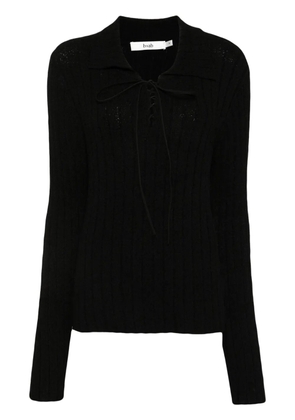 b+ab lace-up neck jumper - Black