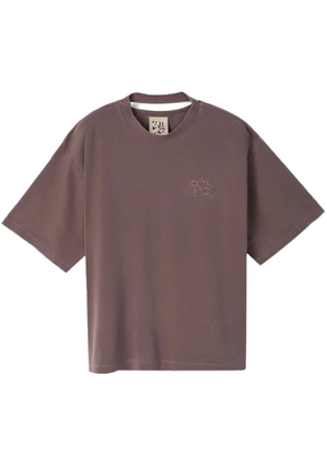 CamperLab logo-embroidered cotton T-shirt - Brown
