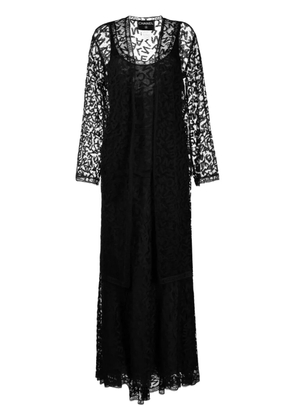 CHANEL Pre-Owned 1998 logo-lettering lace dress - Black