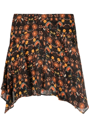 ISABEL MARANT Perrine floral-print skirt - Black