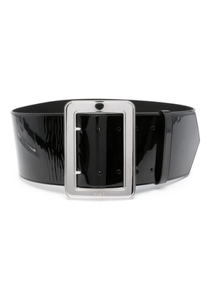 Gucci logo-engraved leather belt - Black
