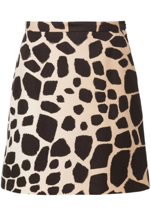 Max Mara ombré giraffe-print miniskirt - Neutrals