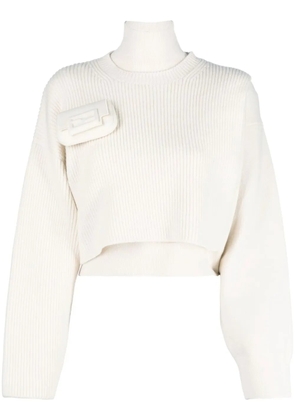 FENDI pocket-detail roll neck jumper - Neutrals