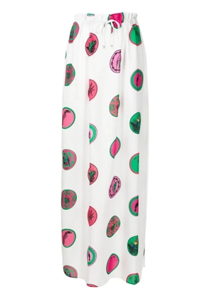 Amir Slama graphic-print maxi skirt - White