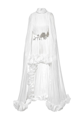 Ana Radu pleated cape dress - White
