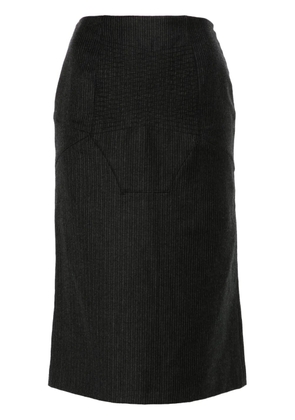 John Galliano Pre-Owned 1990s pinstripe-pattern wool midi skirt - Grey