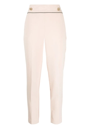 LIU JO button-embellished cropped trousers - Pink