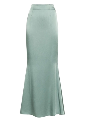STYLAND satin godet maxi skirt - Green