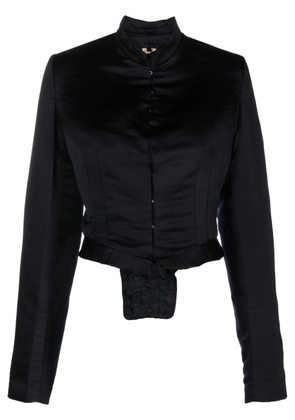 Comme Des Garçons Comme Des Garçons corset-style satin cropped jacket - Blue