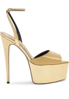 Alexandre Vauthier 116mm metallic finish sandals - Gold