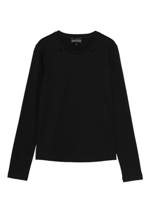 Emporio Armani eyelet detailing T-shirt - UC001 BLACK