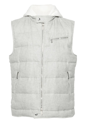Eleventy layered-detail padded gilet - Grey