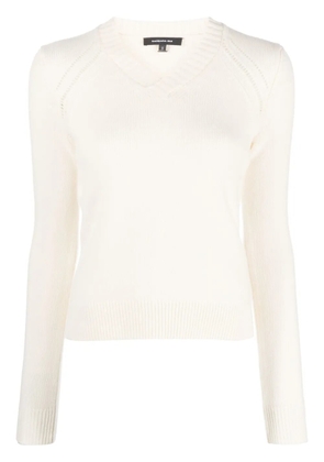 Barbara Bui V-neck ladder-stitch jumper - Neutrals