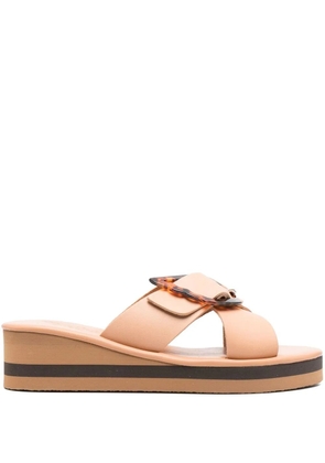 Ancient Greek Sandals Thais Rainbow wedge slides - Neutrals