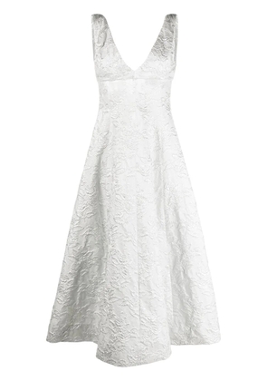 Philosophy Di Lorenzo Serafini floral-embroidered V-neck dress - Silver