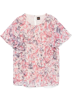 BOSS abstract-print blouse - Neutrals
