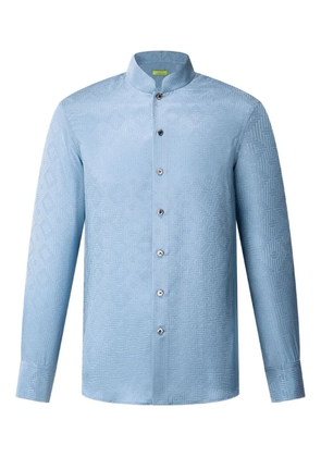 Shanghai Tang geometric-jacquard shirt - Blue