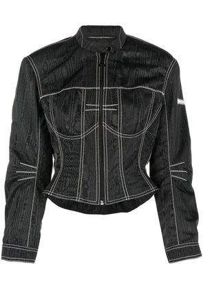 Marine Serre moiré-effect fitted jacket - Black