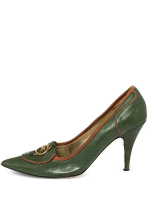Etro Pre-Owned 90mm leather heeled pumps - Green