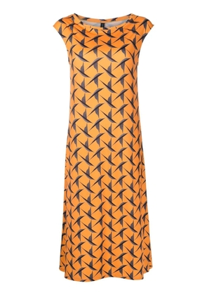 Lygia & Nanny Zababa bird-print midi dress - Orange