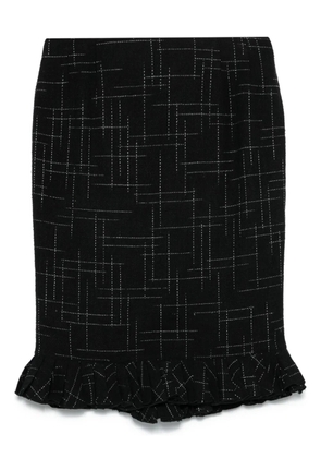 John Galliano Pre-Owned 2000s abstract-pattern midi skirt - Black