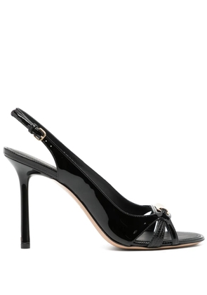 Ferragamo leather 100mm sandals - Black