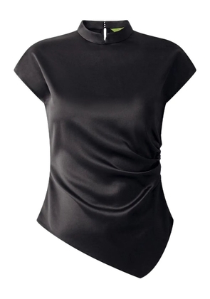 Shanghai Tang draped silk blouse - Black