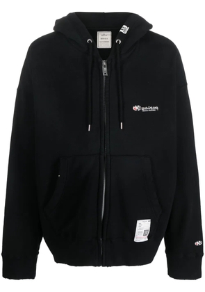 Maison MIHARA YASUHIRO logo-embroidered cotton hoodie - Black