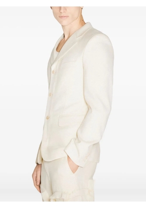 Comme des Garçons Homme Plus button-fastening notched-lapel blazer - Neutrals