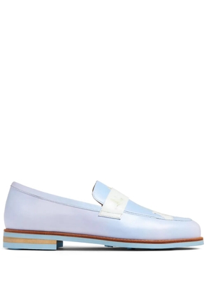 KidSuper graphic-print leather loafers - Blue