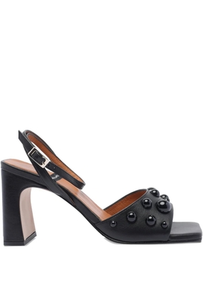 ANGEL ALARCON 85mm leather heeled sandals - Black