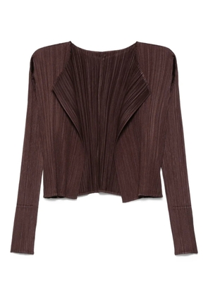 Pleats Please Issey Miyake pleated cardigan - Brown
