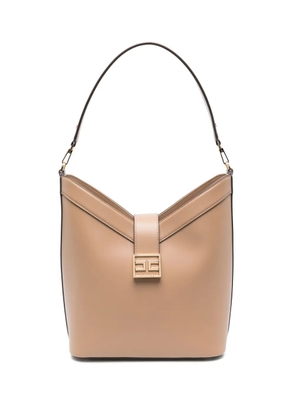Elisabetta Franchi logo-buckle shoulder bag - Neutrals
