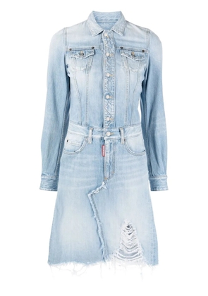 DSQUARED2 distressed denim dress - Blue