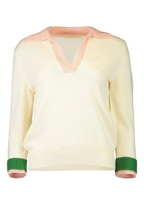 Oscar de la Renta V-neck colour-block sweater - Neutrals