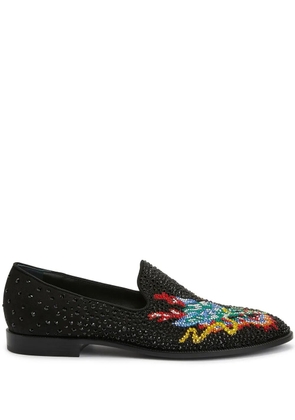 Giuseppe Zanotti Dragon Crystal rhinestone-embellished loafers - Black