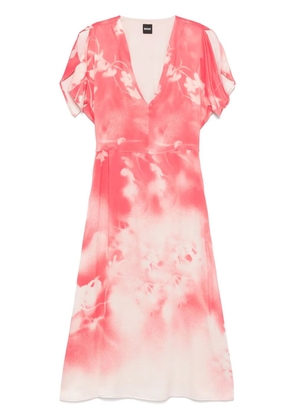 BOSS floral-print midi dress - Pink