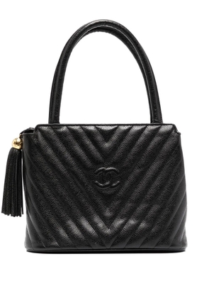 CHANEL Pre-Owned 1992 CC V-stitch top-handle bag - Black