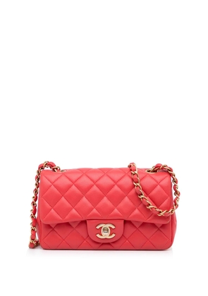 CHANEL Pre-Owned 2019 Mini Classic Lambskin Rectangular Single Flap crossbody bag - Red