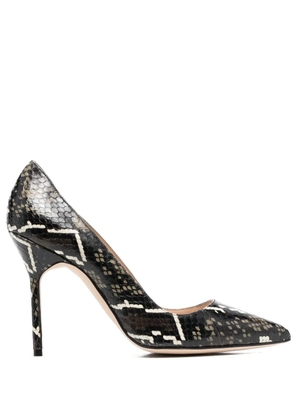 Manolo Blahnik snakeskin-effect stiletto pumps - Brown