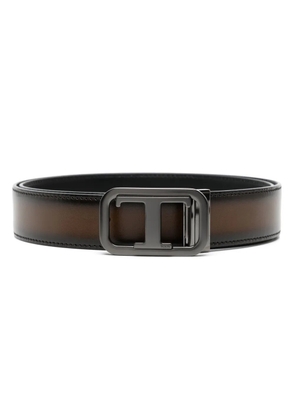 Tod's logo-buckle leather belt - Black