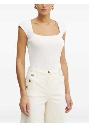 LUISA SPAGNOLI square-neck ribbed top - White