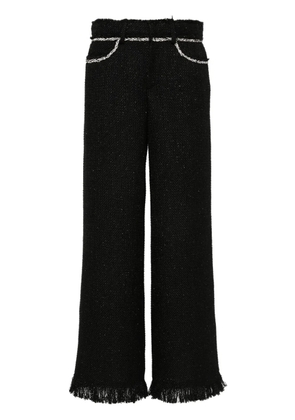 Giuseppe Di Morabito rhinestone-embellished bouclé trousers - Black