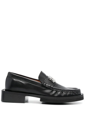 GANNI 30mm logo-plaque loafers - Black